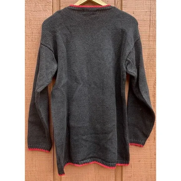 The Eagle's Eye Knit Sweater Womens Med Scottish Bear 1993 Grandma Cottage Core - Picture 10 of 11